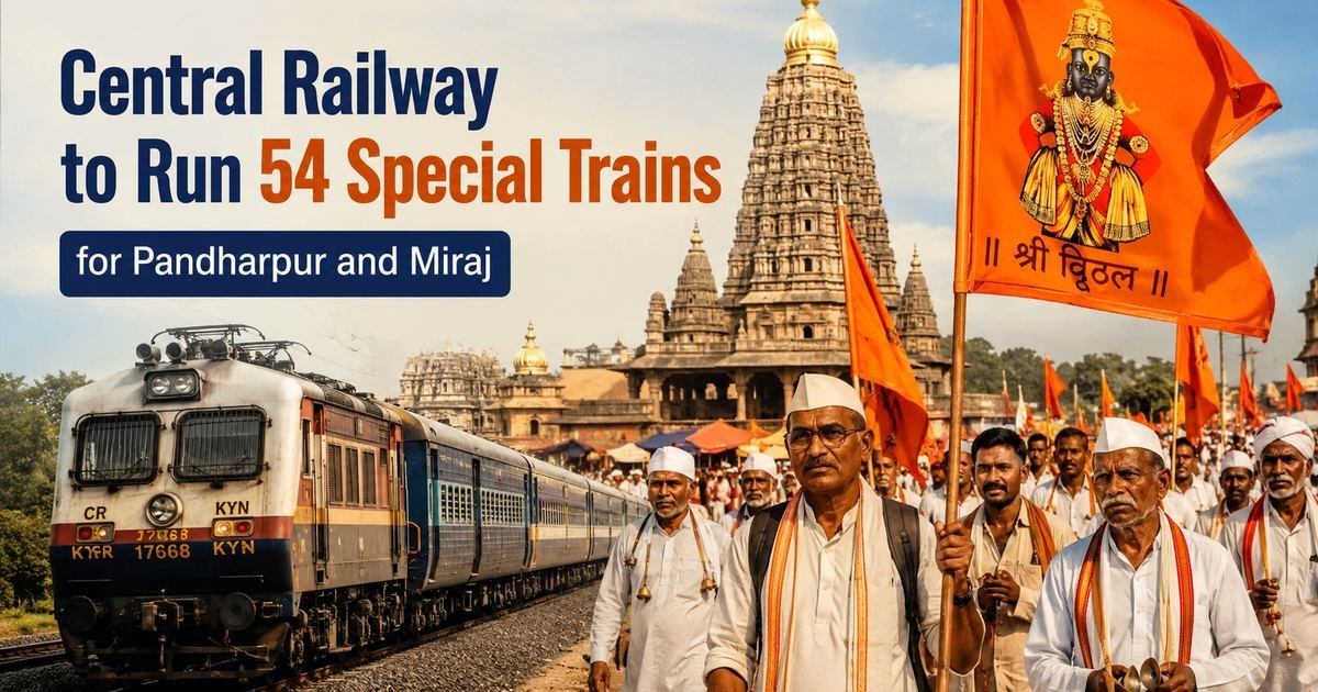 Central Railway to Run 54 Special Trains for Pandharpur and Miraj