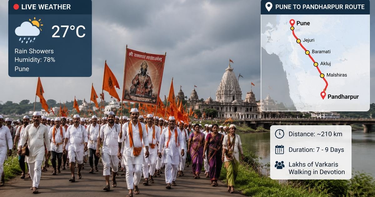 Live Weather Forecast and Route Update for Pune-Pandharpur Varkaris