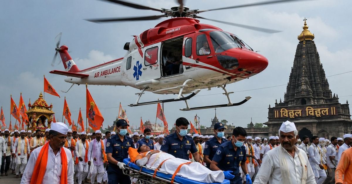Maharashtra's Air Ambulance Rescues Ailing Pilgrim During Pandharpur Wari