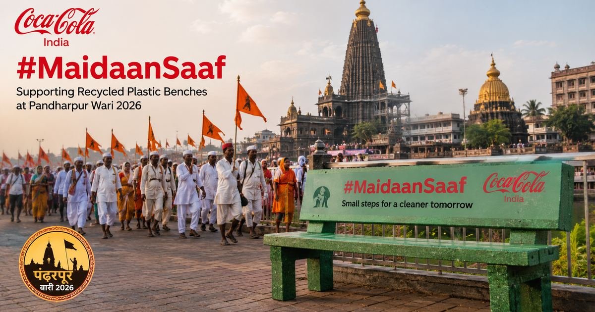 Coca-Cola India's #MaidaanSaaf Supports Recycled Plastic Benches at Pandharpur Wari 2026