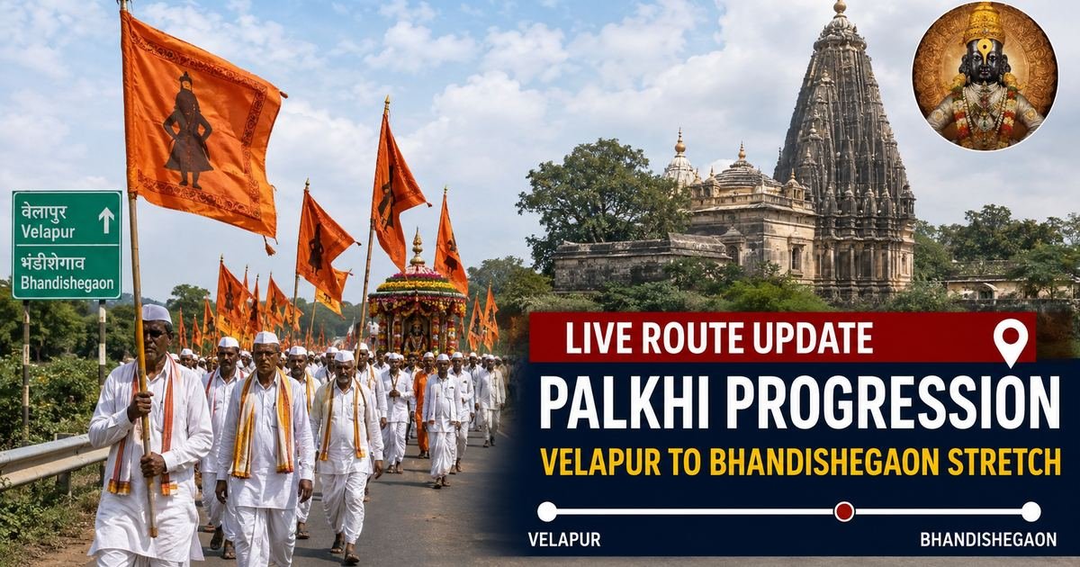 Live Route Update: Palkhi Progression on Velapur to Bhandishegaon Stretch