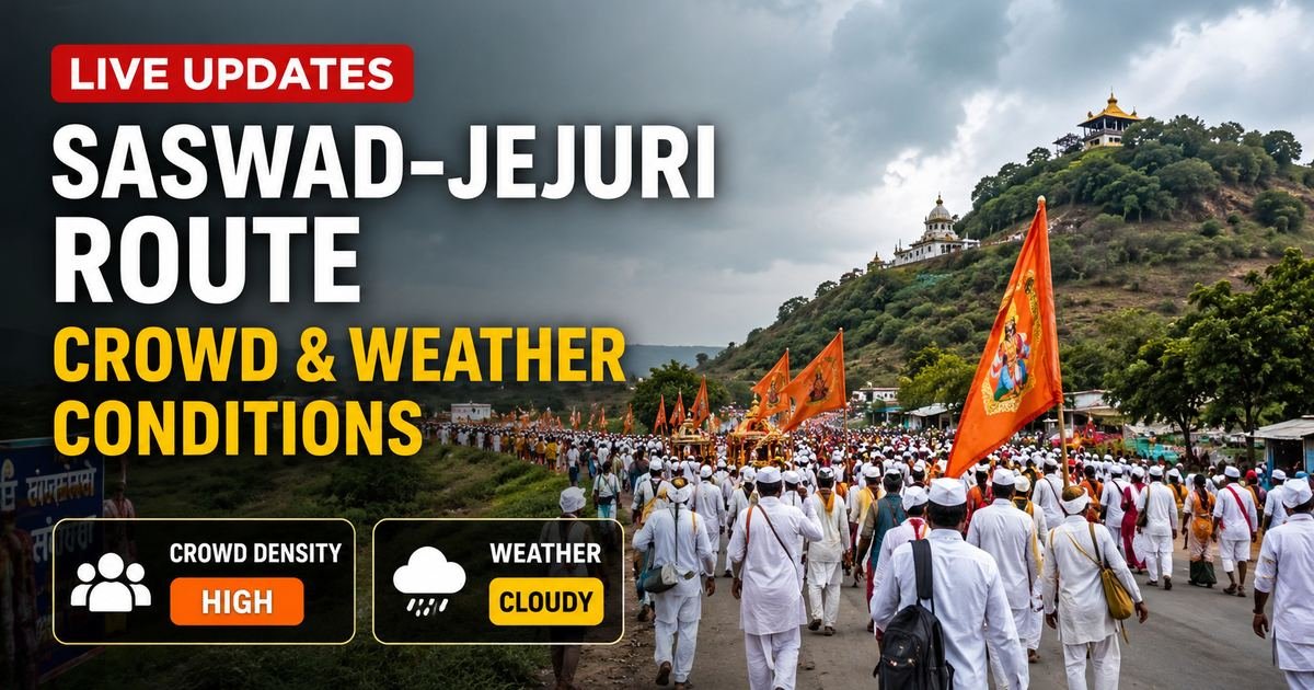 Live Updates: Current Crowd Density and Weather Conditions on Saswad-Jejuri Route