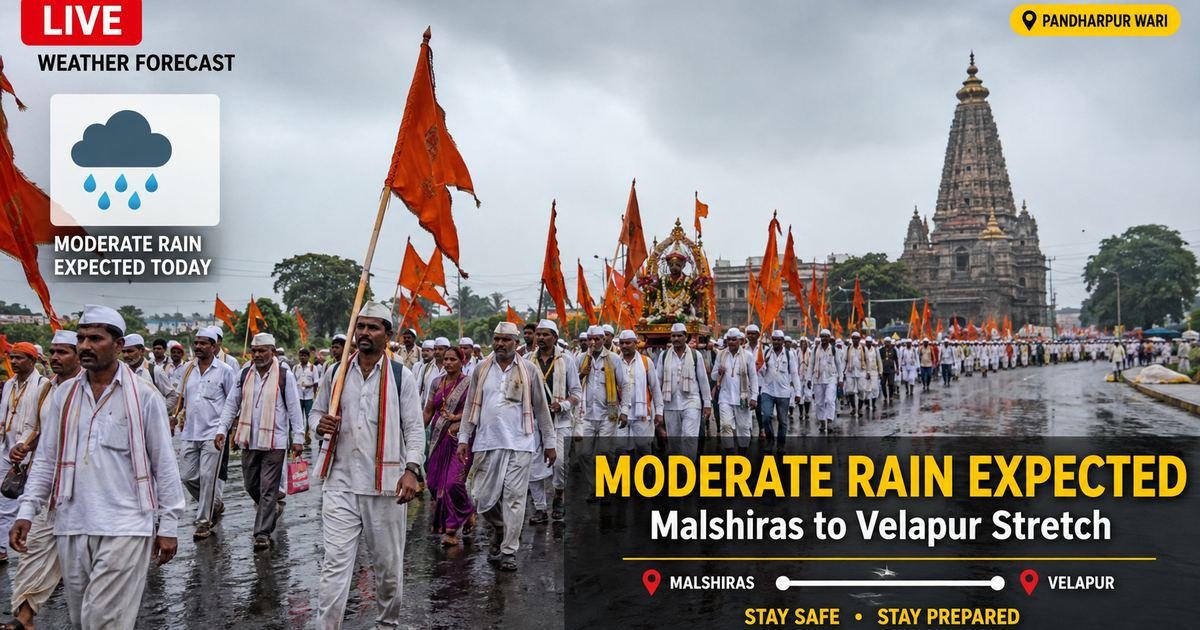 लाईव्ह हवामान अंदाज: माळशिरस ते वेळापूर मार्गावर आज मध्यम पावसाची शक्यता