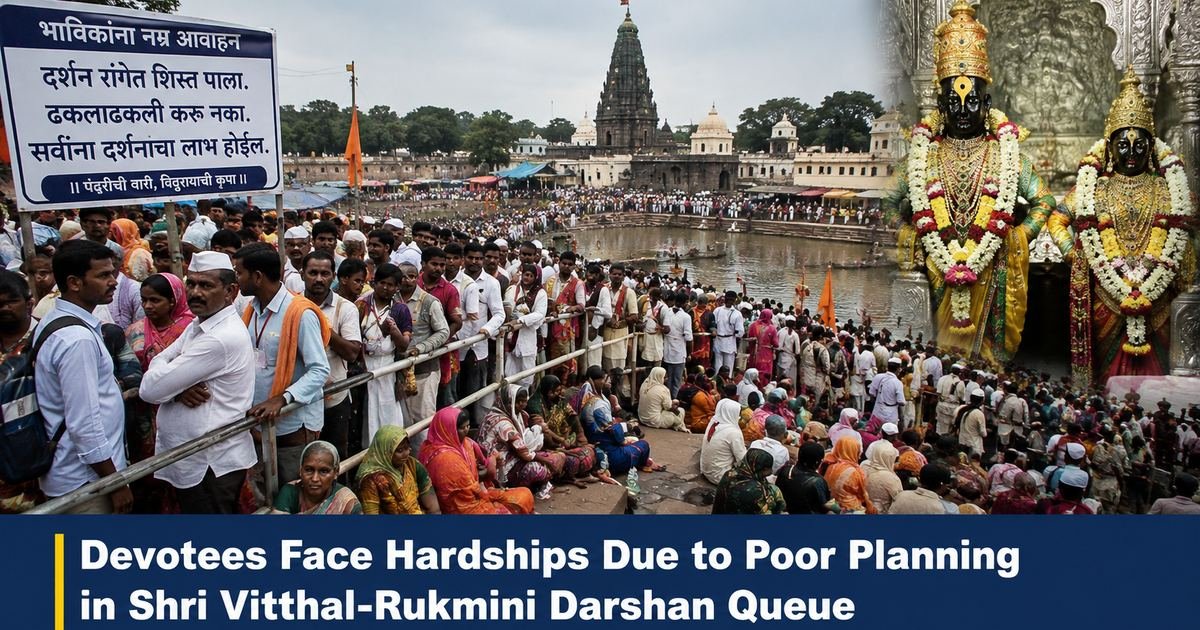 Devotees Face Hardships Due to Poor Planning in Shri Vitthal-Rukmini Darshan Queue