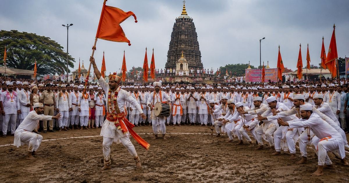 13th-Century Marathi Prayer Reaches Global Audience as Varkaris Perform Sacred Ringan